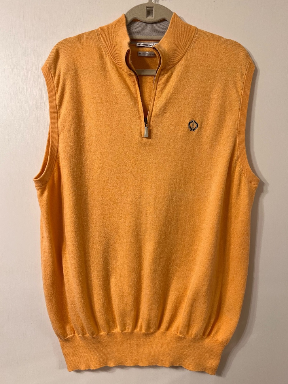 PETER MILLAR ORANGE COTTON CASHMERE BLEND SWEATER VEST ✨